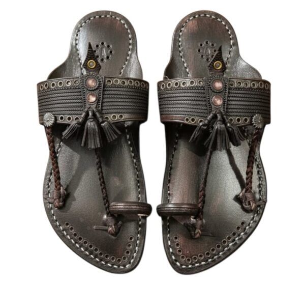 Dark Brown Sound Kolhapuri Chappal